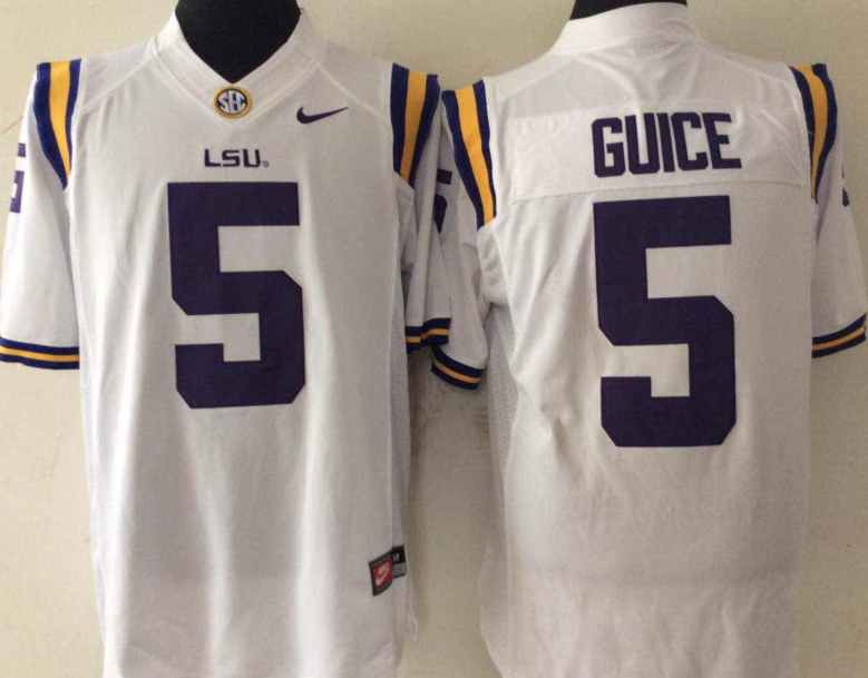 NCAA Men LSU Tigers #5 guice White->ncaa teams->NCAA Jersey